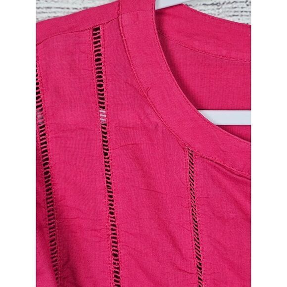 Catherine Malandrino Fringe Tassel Cover-Up Peasent Dress Fuchsia Pink Size XS - Picture 6 of 6
